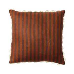 Thin Stripe Cushion - Chocolate