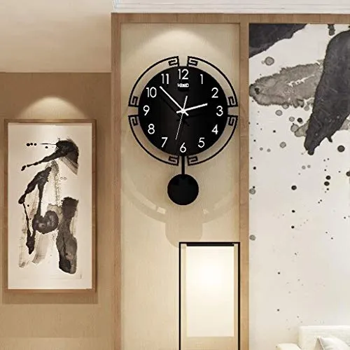 Wall Clock Swing Wall Clock Simple and Modern Wall Clock, 3D Digital Clock for Living Room, Dining Room and Bedroom Art Decoration Clock Decorations (Size : Large)