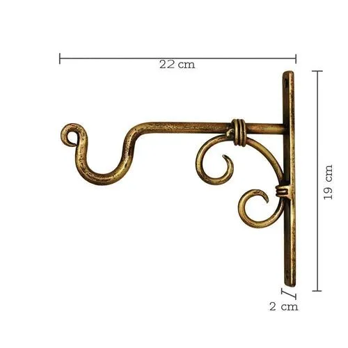 Wall Mounted Golden Iron Lantern Diya Hanger | 22x2x19cm