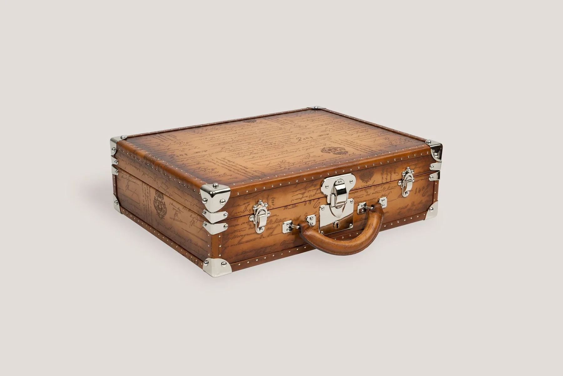 Watch Trunk - Parchment Patina Honey Brown