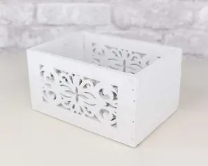 White Wood Planter w/ Design Cutout (Multiple Sizes)