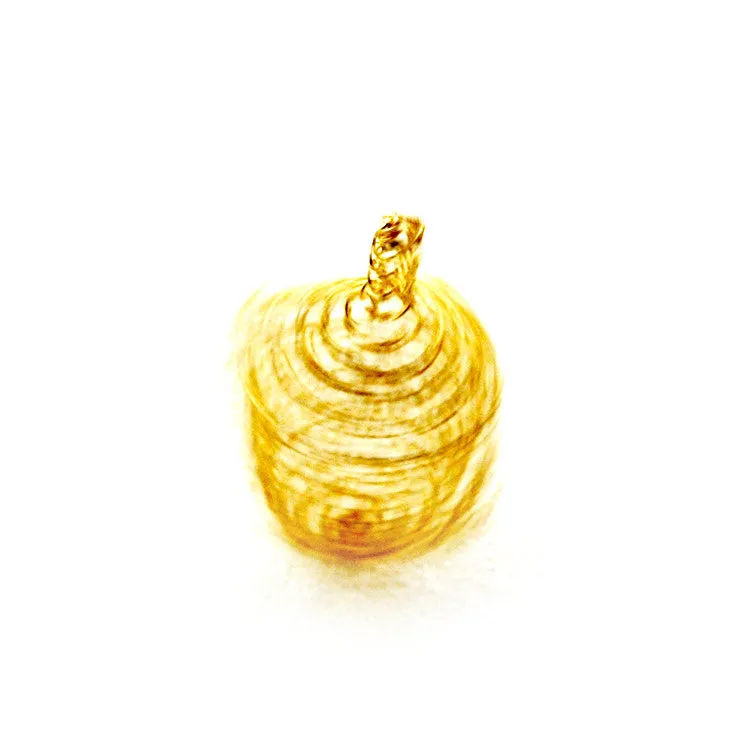 Wire Crochet Spinning Top, Golden Dreidel