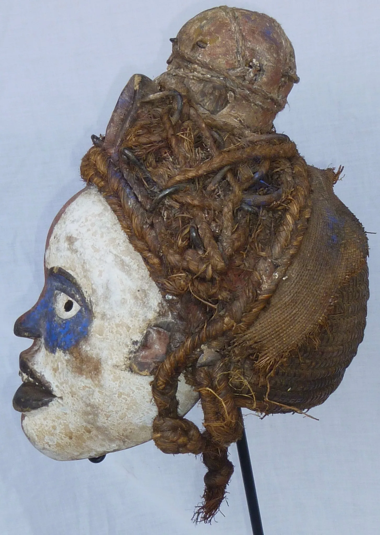 Yombe Ceremonial Mask with Blue Patch