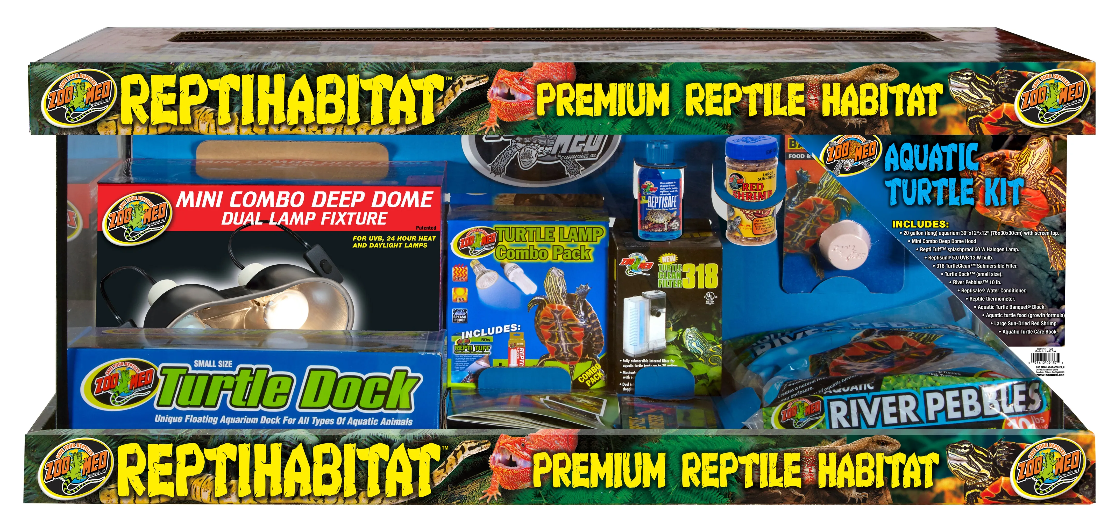 Zoo Med 20 Gallon ReptiHabitat Aquatic Turtle Kit